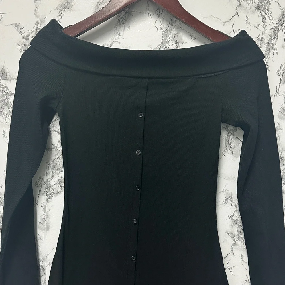 Wild Fable Women’s Black Long Sleeve Mini Bodycon Dress Size XS - Picture 3 of 12